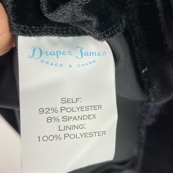 Draper James Black Velvet Ruffle Cap Sleeve Dress size 8 - Picture 9 of 12